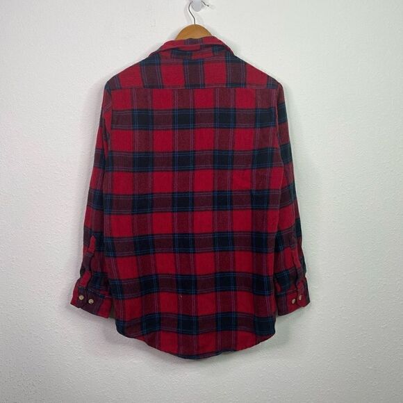 Fieldmaster Men’s Vintage Red Plaid Flannel Button Up Shirt Size M - Picture 5 of 6